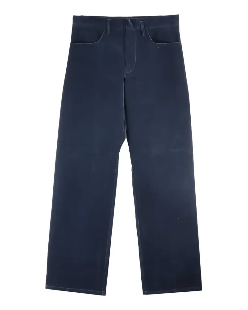Omar Afridi velvet straight-leg trousers - Blau Blau
