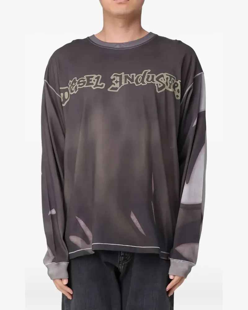 Diesel Klassisches Langarmshirt - Grau Grau
