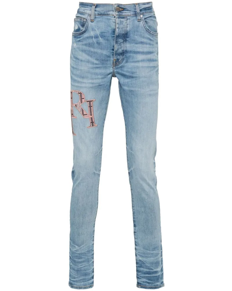 Amiri Skinny-Jeans mit Logo-Stickerei - Blau Blau