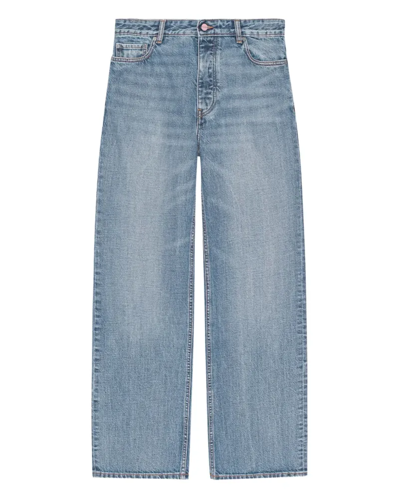Ganni logo-patch jeans - Blau Blau
