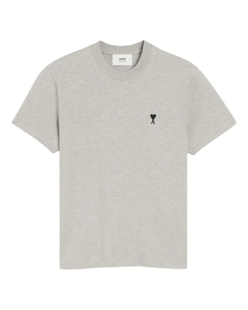 AMI Paris embroidered-logo T-shirt - Grau Grau