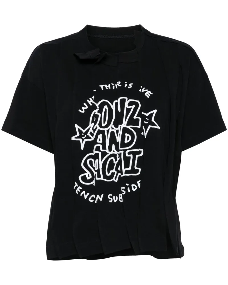 Sacai Gonz T-Shirt mit Print Schwarz