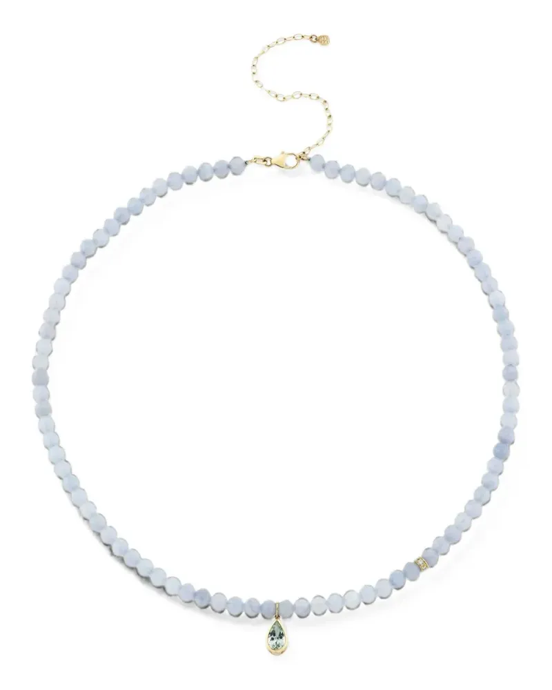 Sydney Evan Icon Halskette mit Aquamarin und Diamanten - Gold Gold