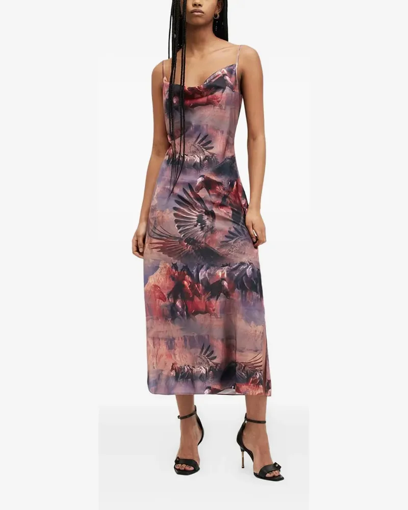 AllSaints Hadley horse-print slip dress - Violett Violett
