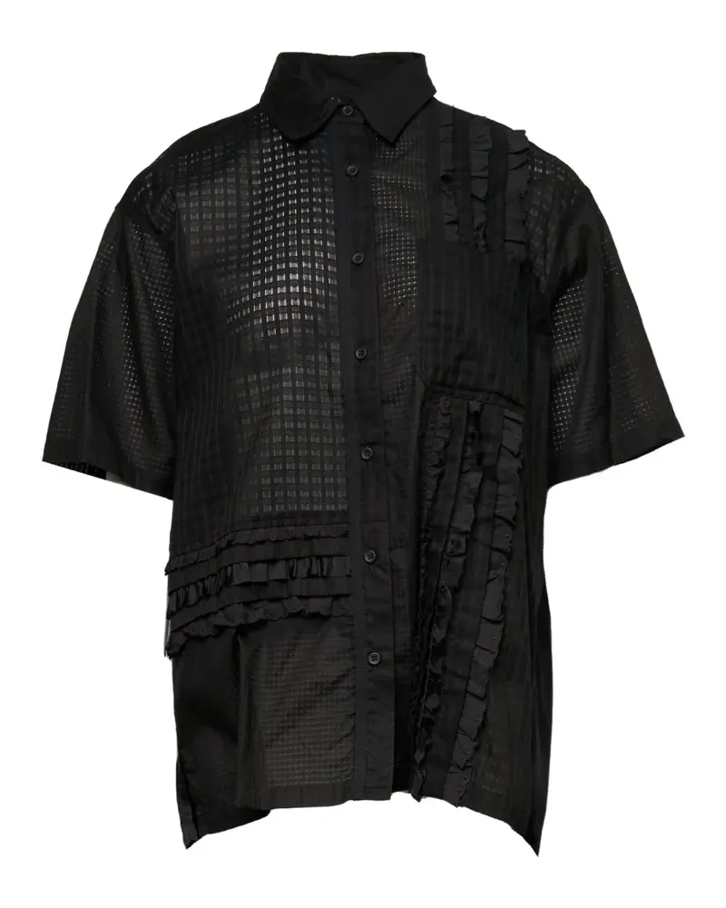 Lee Mathews Victoria ruffled-detail shirt - Schwarz Schwarz