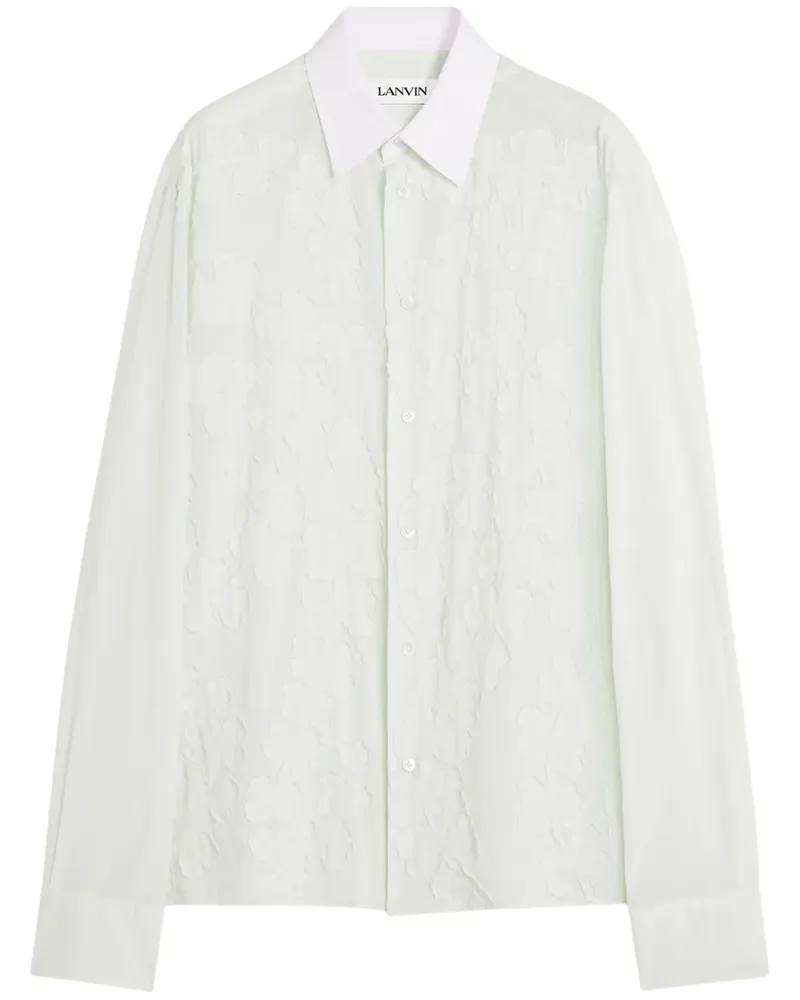 Lanvin Hemd mit Blumen-Patch - Weiß Weiß