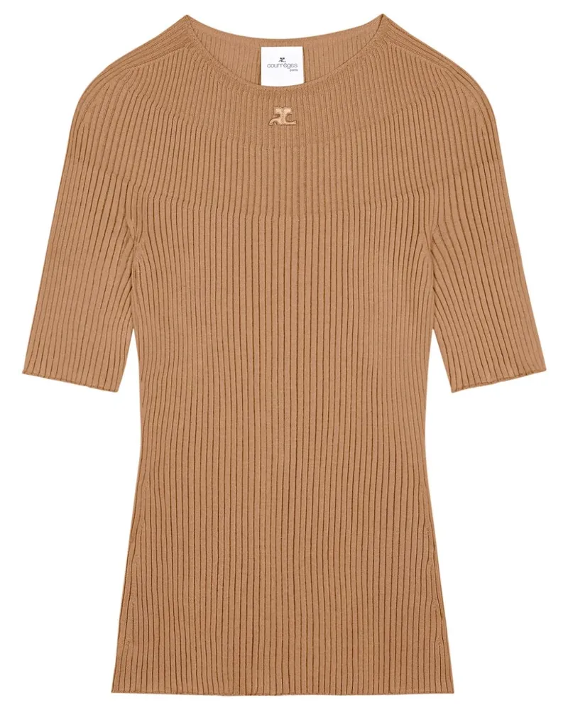 Courrèges Gerippter Solar Pullover - Braun Braun