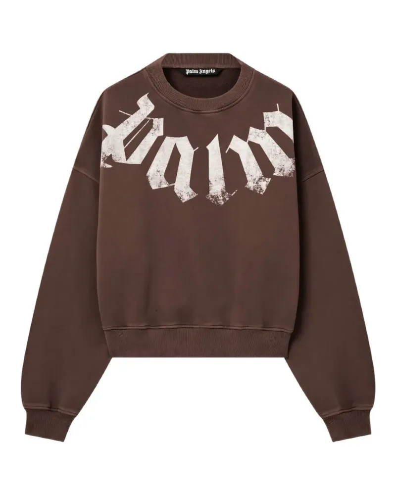 Palm Angels Sweatshirt mit Logo-Print - Braun Braun