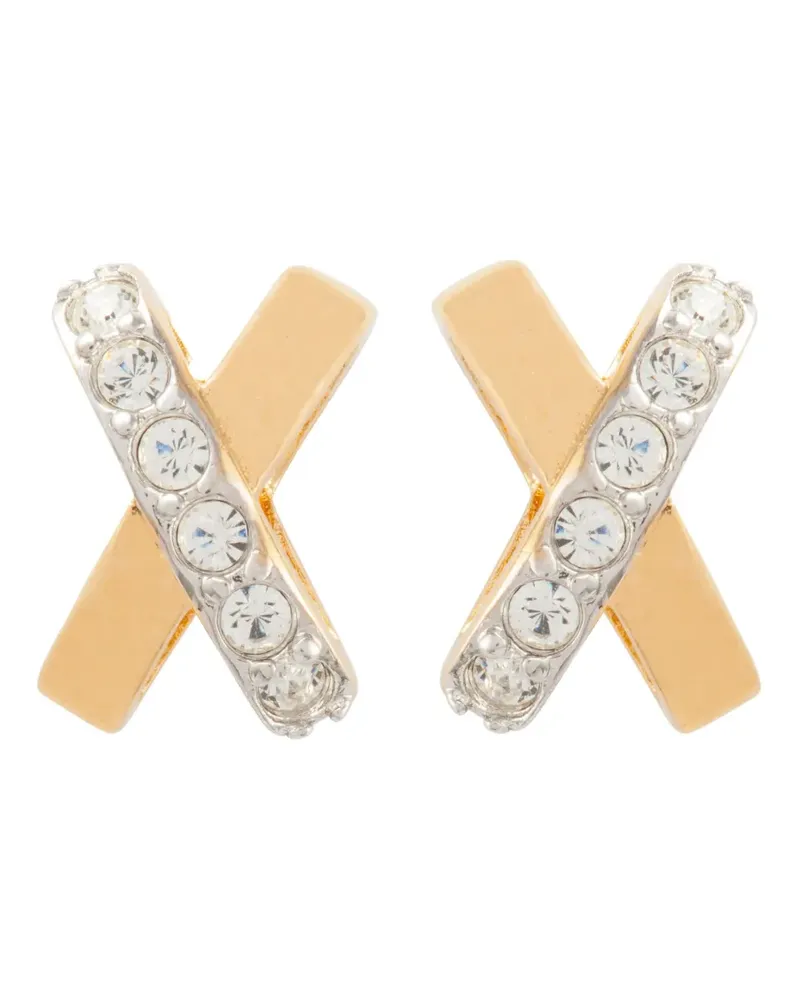 Nina Ricci 1980s Ohrringe mit Kristallen - Gold Gold