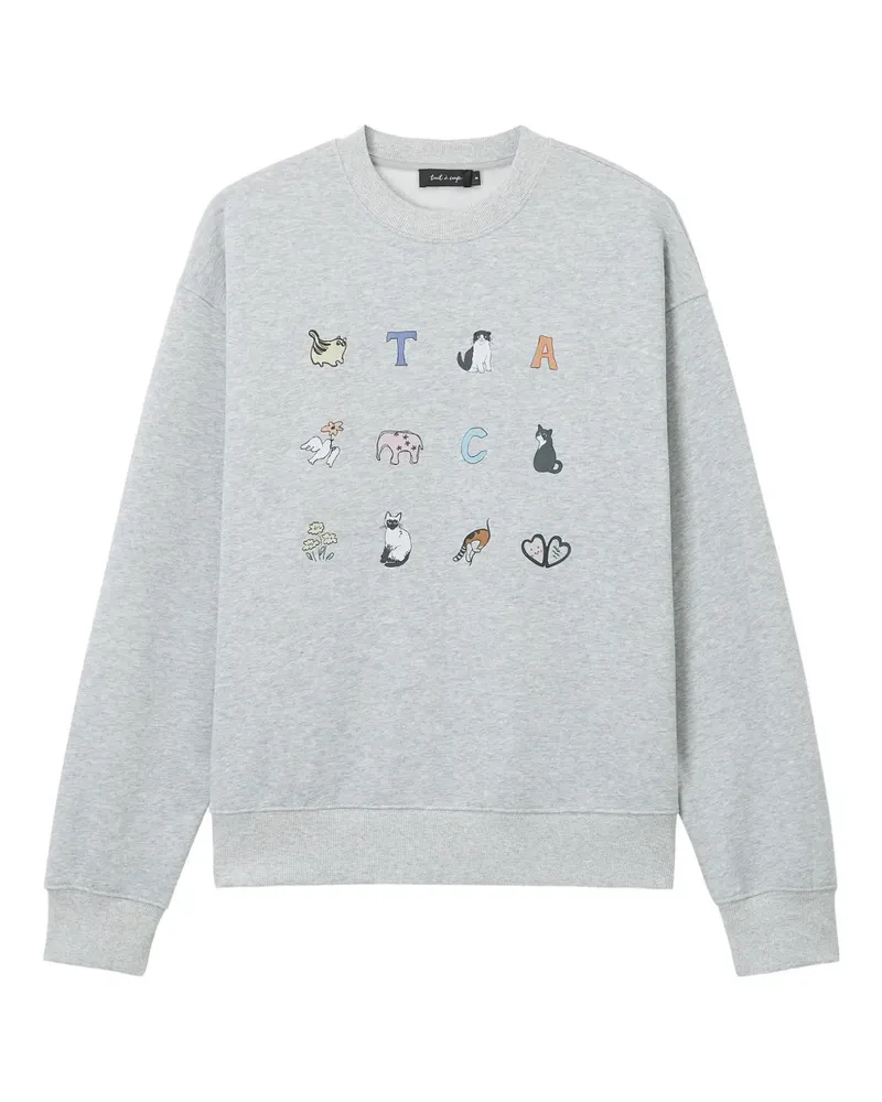 Tout a Coup graphic-print crewneck top - Grau Grau