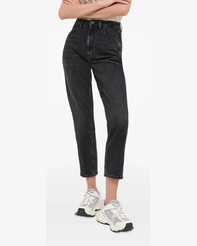 Guess Five-Pocket-Jeans mit Logo-Patch - Schwarz Schwarz