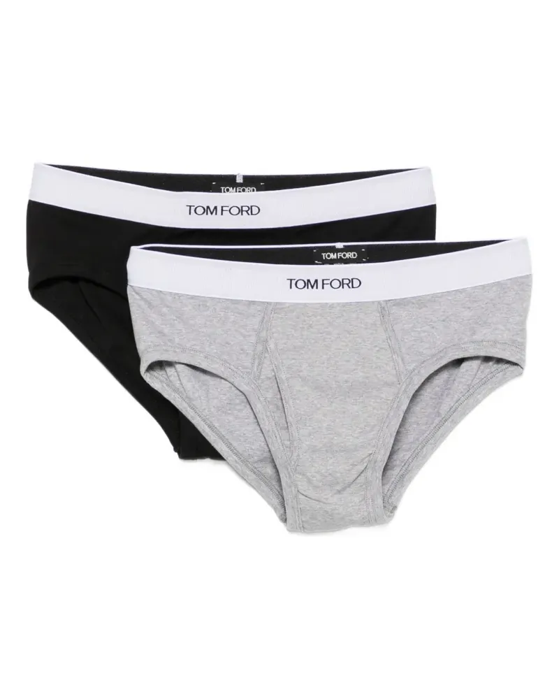 Tom Ford logo-waistband cotton briefs (set of two) - Schwarz Schwarz