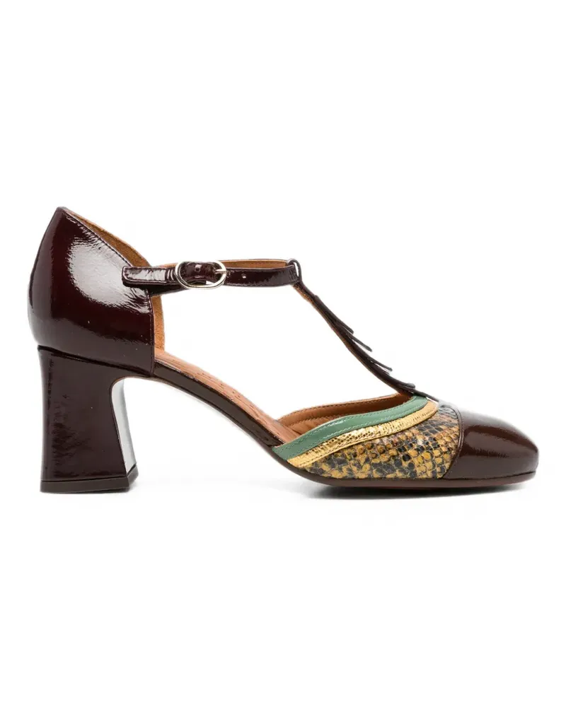 Chie Mihara Pumps aus Lackleder mit Schlangenoptik - Braun Braun