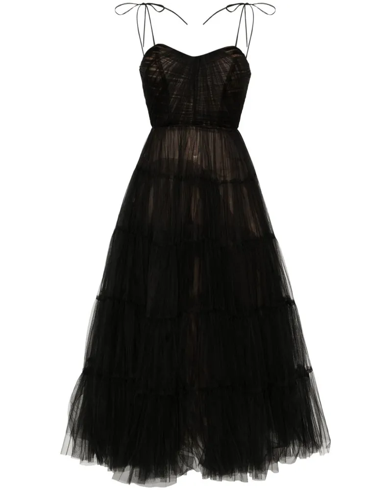 Ana Radu Maxikleid aus Tüll - Schwarz Schwarz