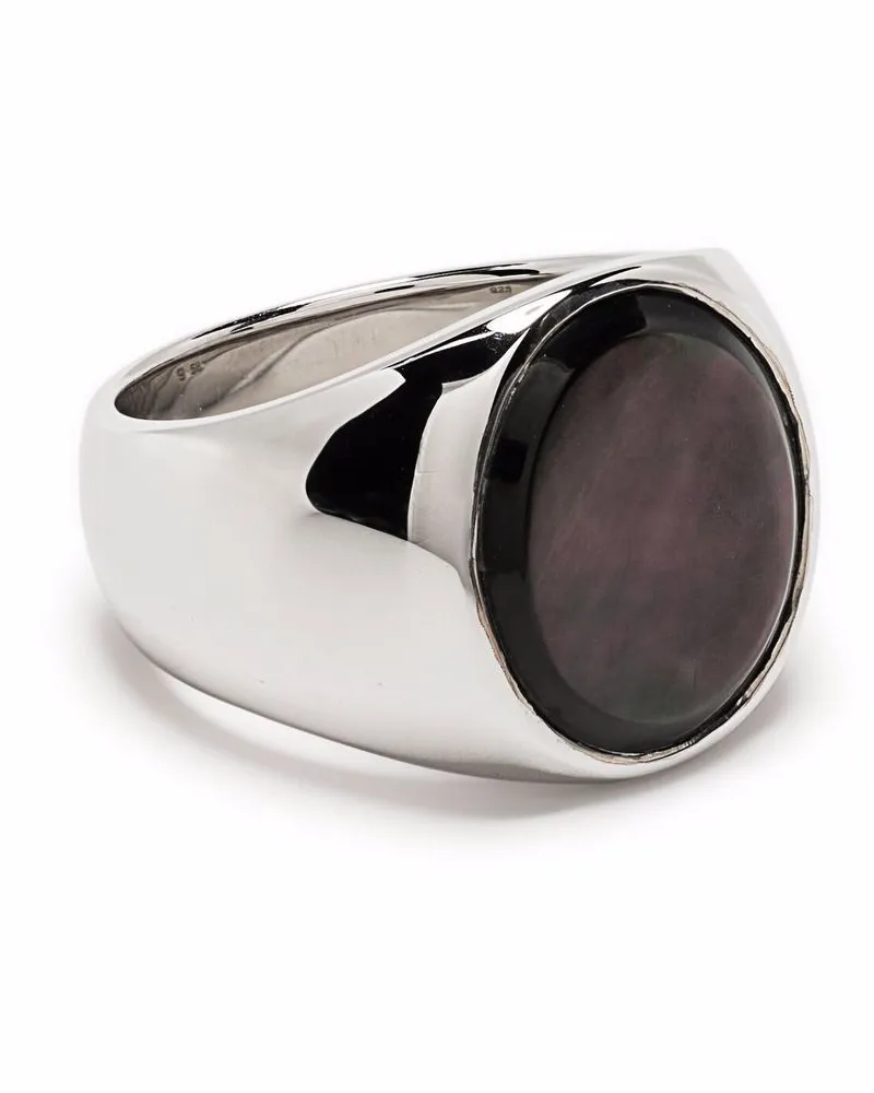Tom Wood Siegelring mit schwarzem Perlmutt - Silber Silber