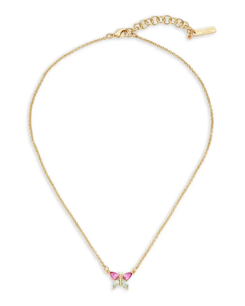 Kurt Geiger butterfly-pendant crystal-embellished necklace - Gold Gold