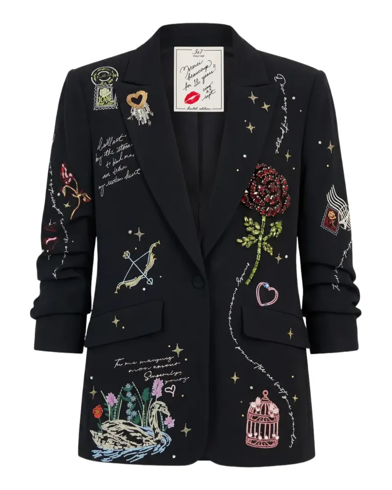 Cinq à Sept Verzierter Kelsa Starry Scribbles Blazer - Schwarz Schwarz
