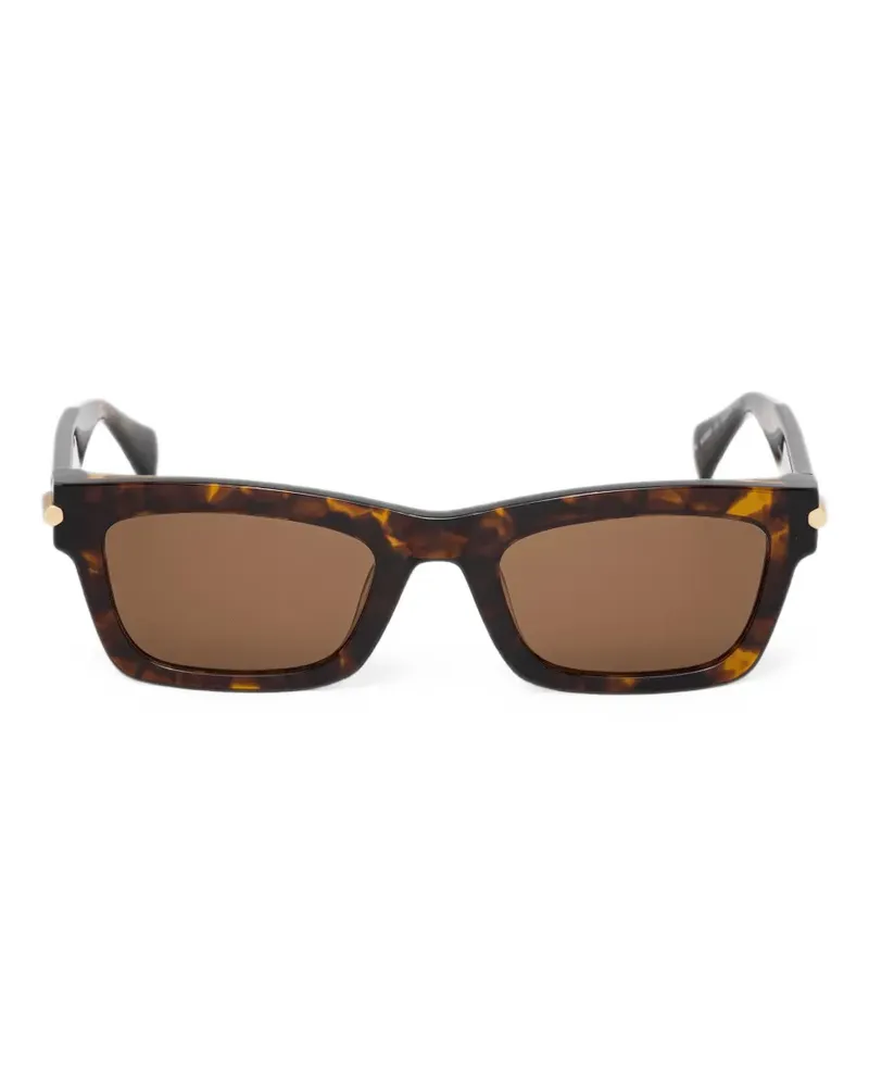AllSaints Eckige Sonnenbrille in Schildpattoptik - Braun Braun