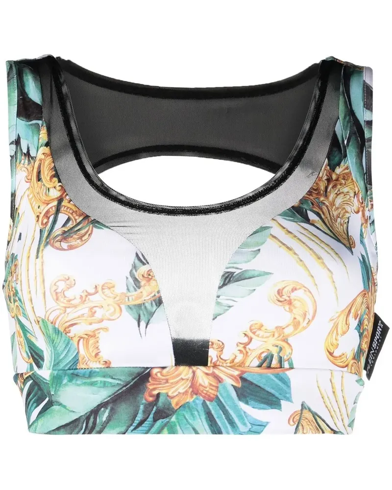 Philipp Plein Sport-BH mit Blumen-Print - Grün Grün