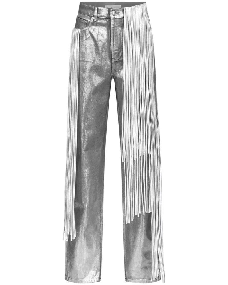 Area Straight-Leg-Jeans mit Metallic-Fransen - Silber Silber
