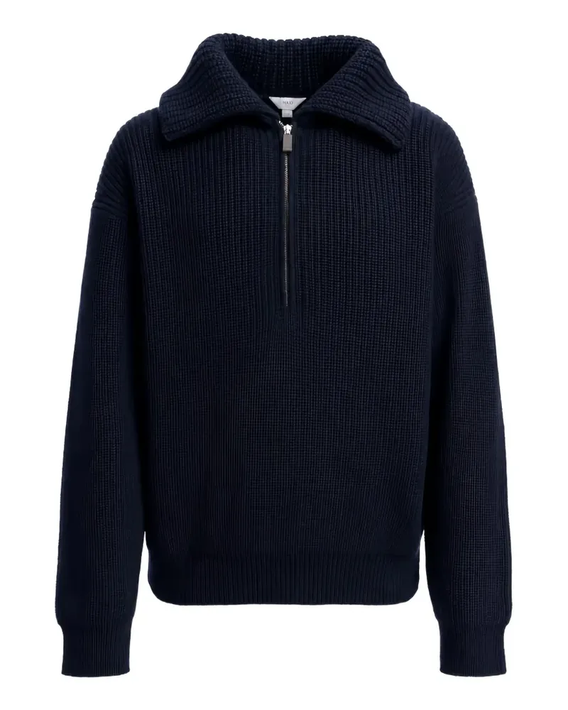 Malo ribbed half-zip sweater - Blau Blau