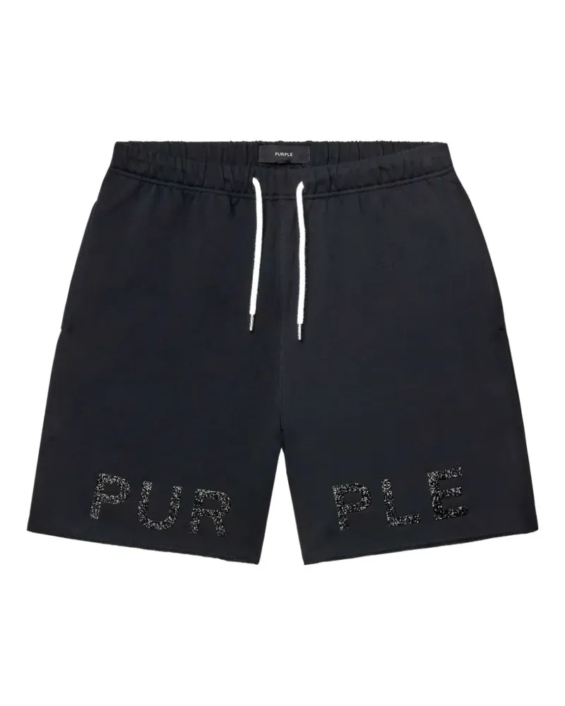PURPLE BRAND Laufshorts mit Kordelzug - Schwarz Schwarz