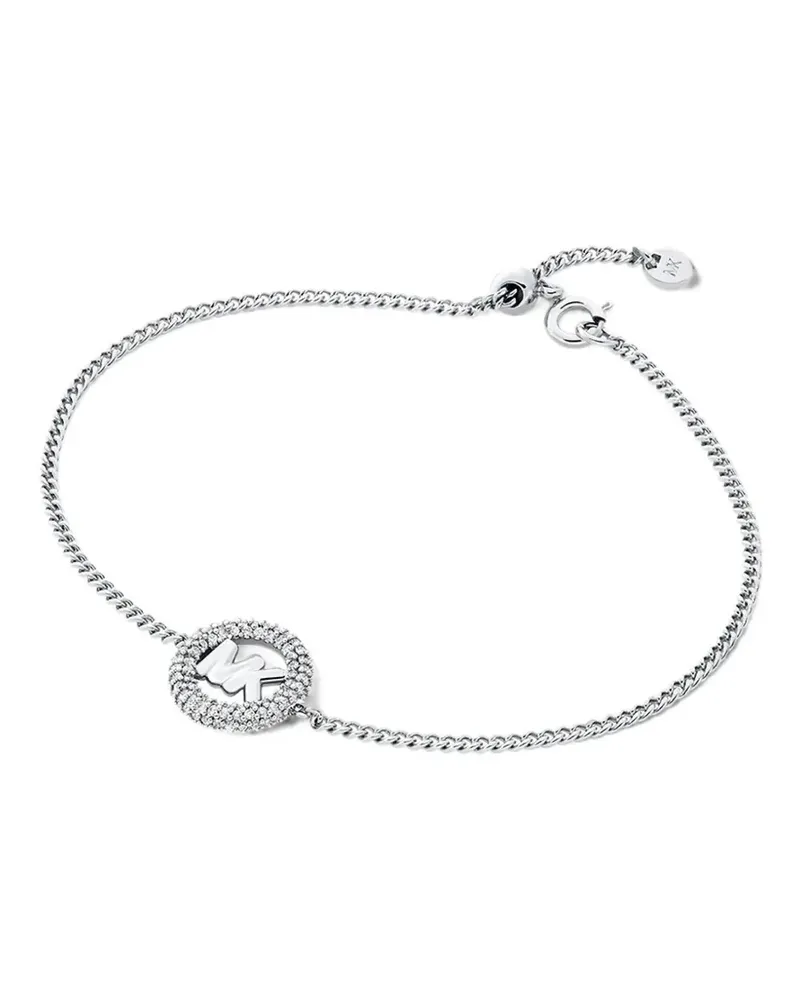 Michael Kors Armband mit kristallverziertem Logo-Schild - Silber Silber