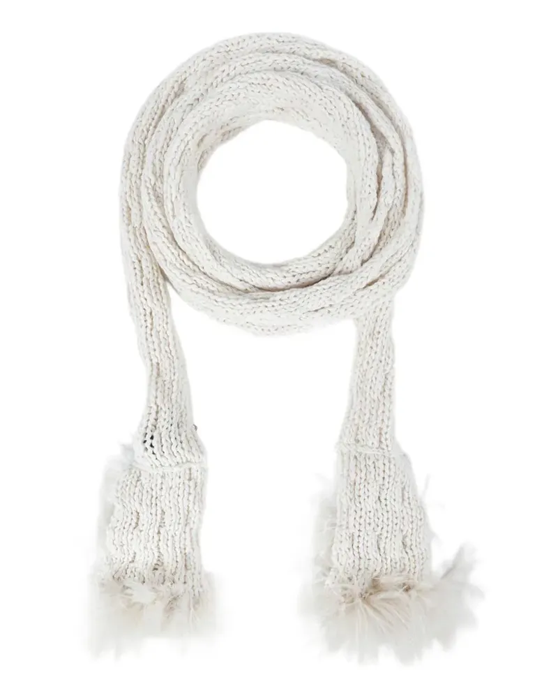 Ann Demeulemeester Rae Schal mit Federn - Nude Nude