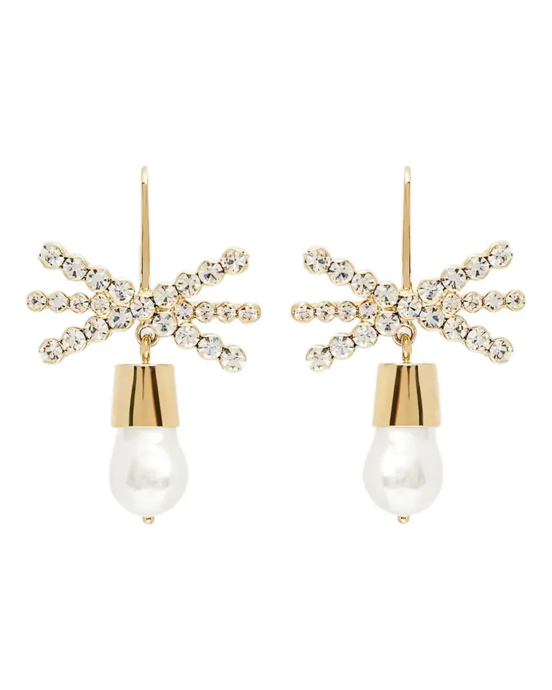 Erdem crystal bow earrings - Gold Gold
