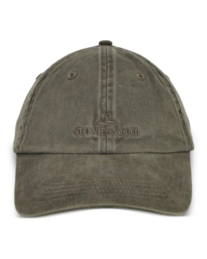 Stone Island Baseballkappe mit Logo-Stickerei - Grün Grün