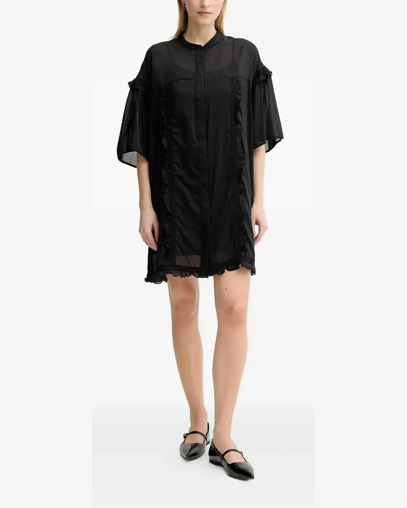 Isabelle Blanche Minikleid mit Spitzeneinsätzen - Schwarz Schwarz