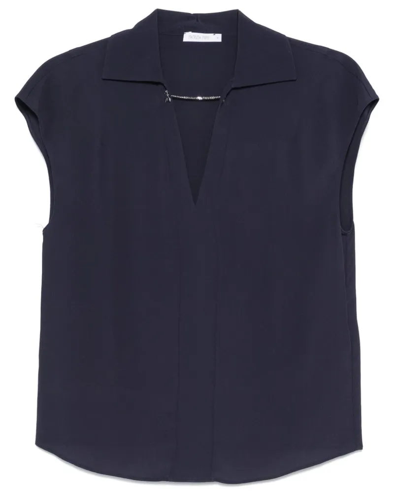 Patrizia Pepe Bluse mit Kettendetail - Blau Blau