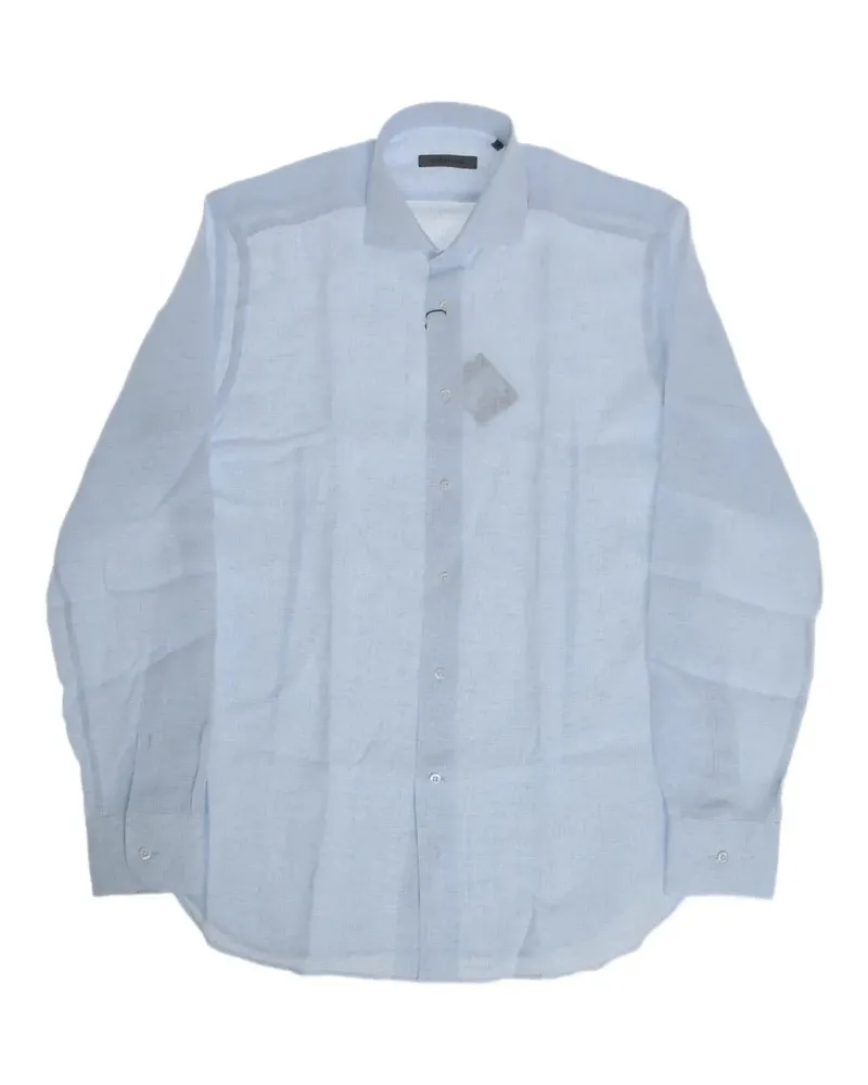 Corneliani french-collar linen shirt - Blau Blau