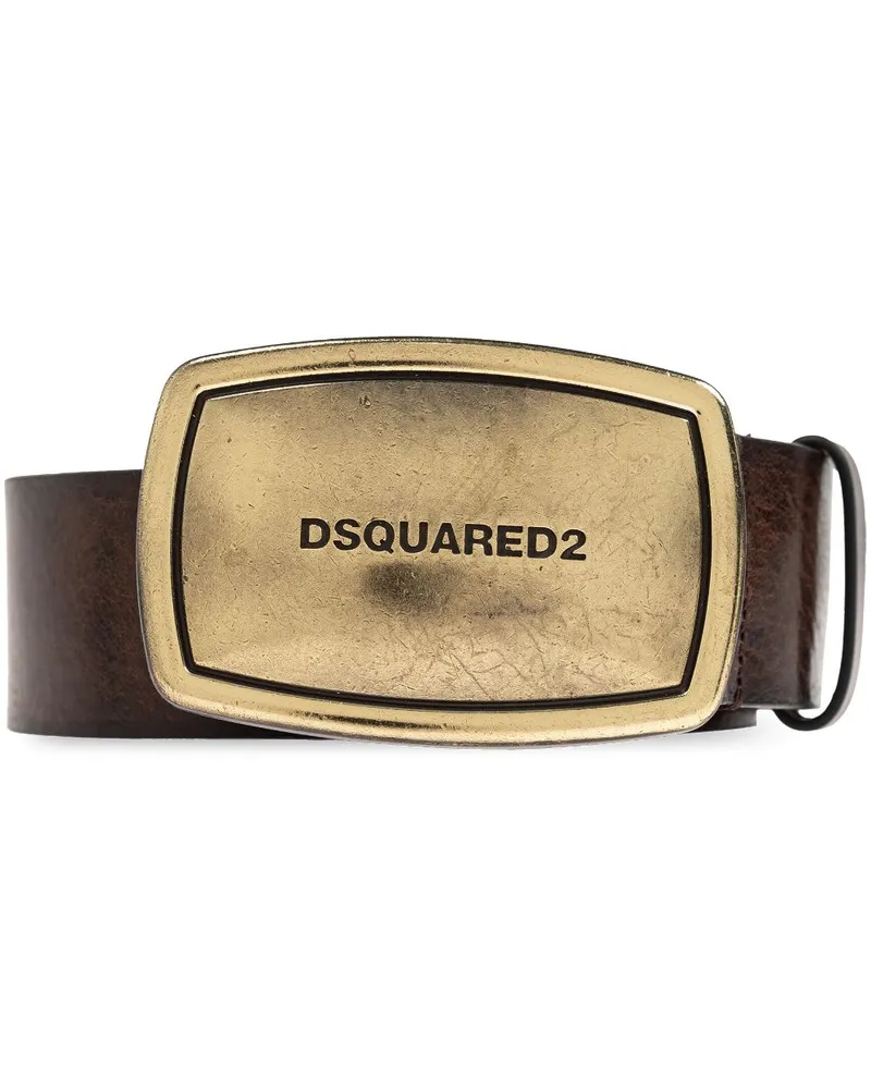Dsquared2 Gürtel mit Logo-Schild - Braun Braun