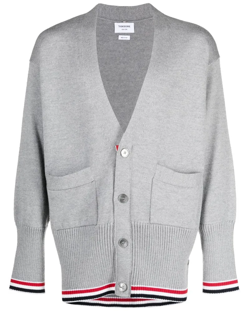 Thom Browne Cardigan mit V-Ausschnitt - Grau Grau