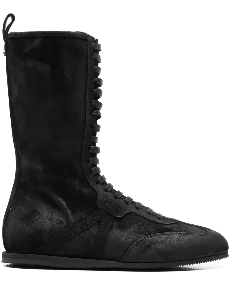Ann Demeulemeester Stiefel aus Wildleder - Schwarz Schwarz