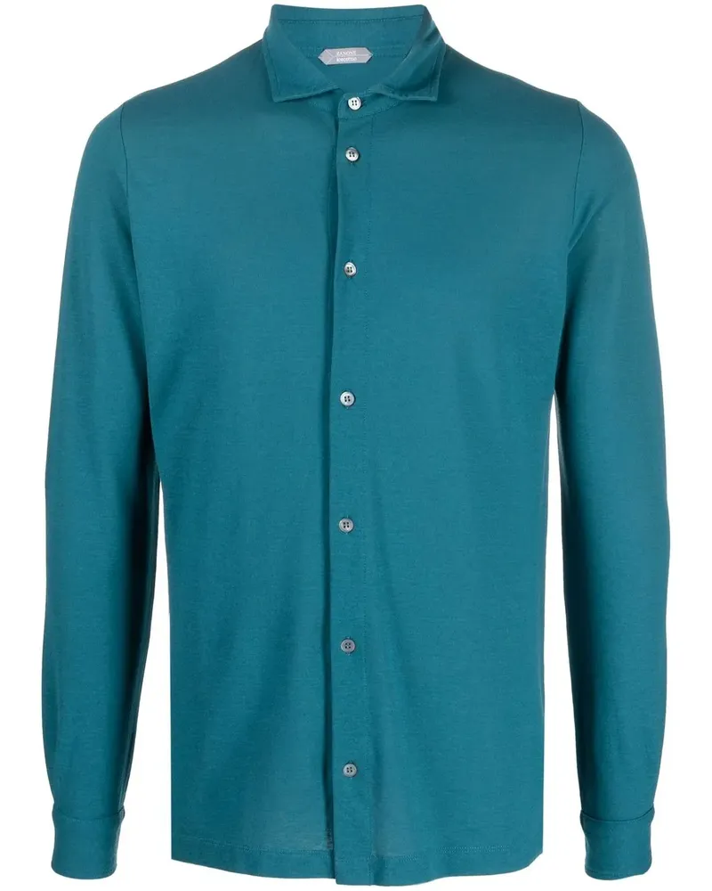 Zanone Hemd aus Bio-Baumwolle - Blau Blau
