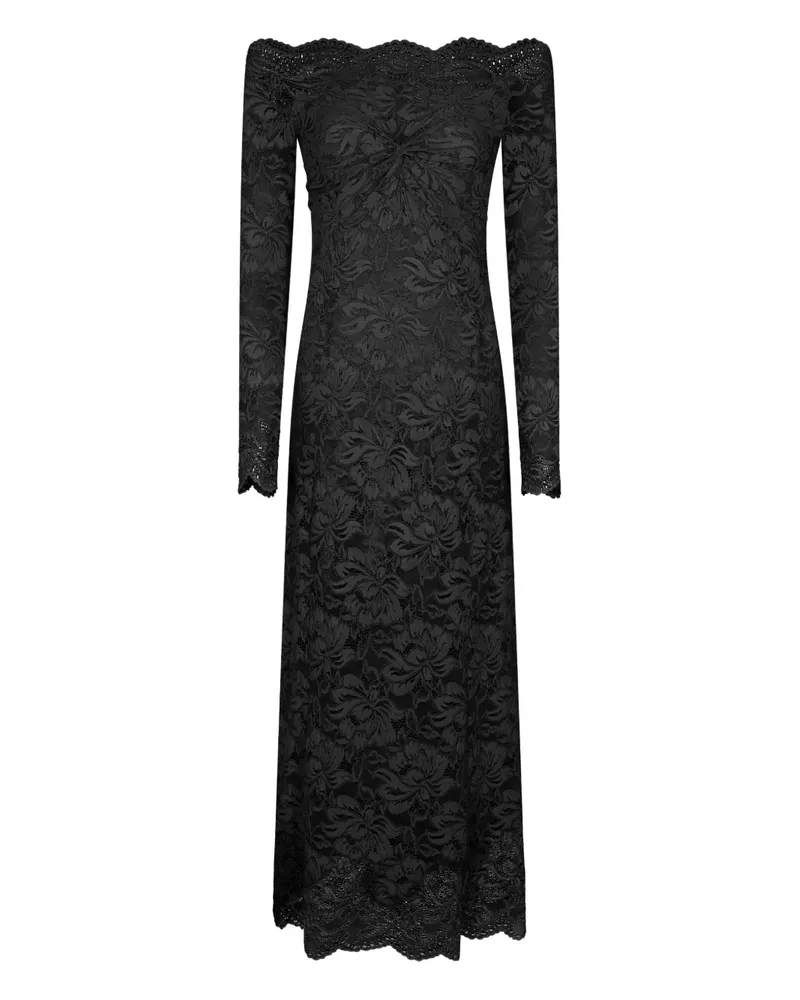 Paco Rabanne lace floral midi dress - Schwarz Schwarz