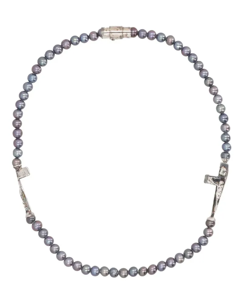 SWEETLIMEJUICE Halskette mit Süßwasserperlen - Silber Silber