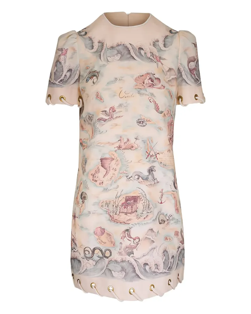 Zimmermann Kleid mit grafischem Print - Nude Nude