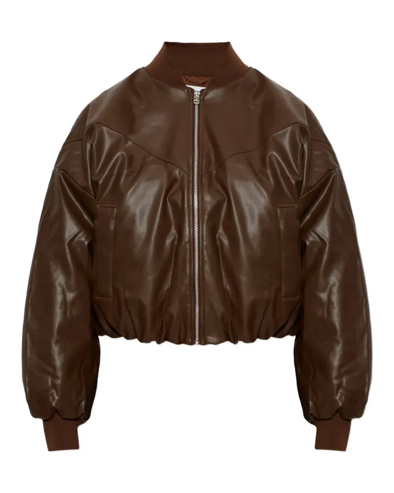 Nike swoosh-logo bomber jacket - Braun Braun