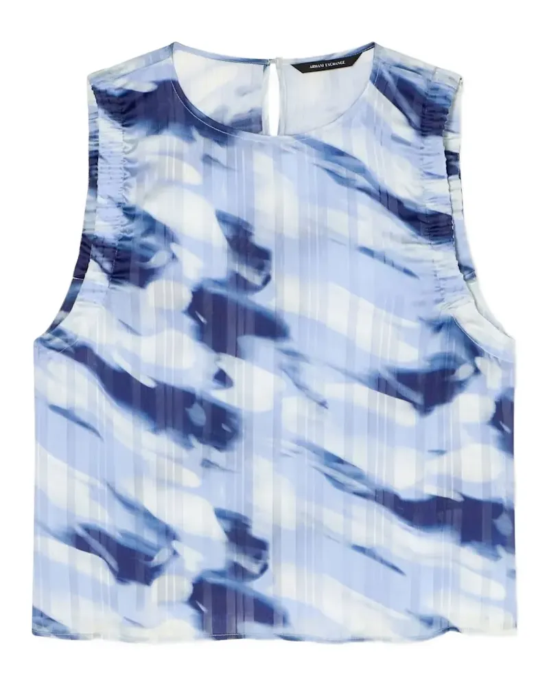 Armani Exchange Top mit abstraktem Print - Blau Blau