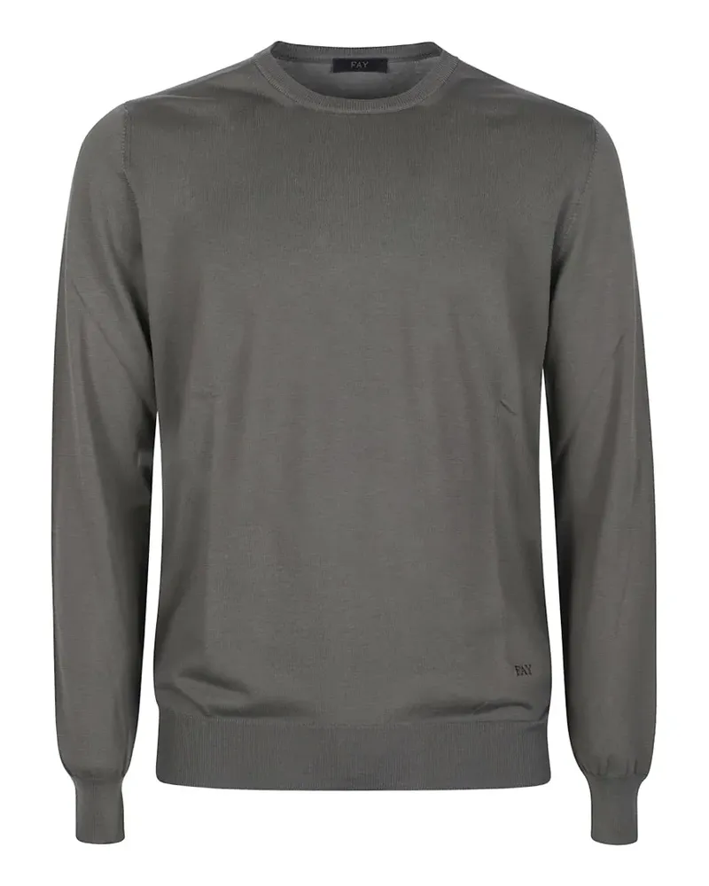 Fay Pullover mit Rundhalsausschnitt - Grau Grau