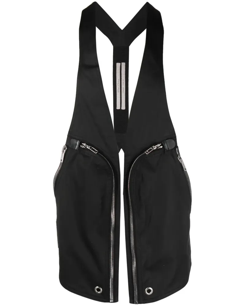 Rick Owens Offene Bauhaus Weste - Schwarz Schwarz