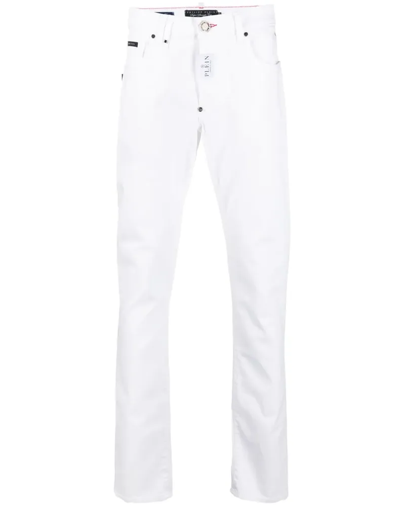 Philipp Plein Tief sitzende Straight-Leg-Jeans - Weiß Weiß