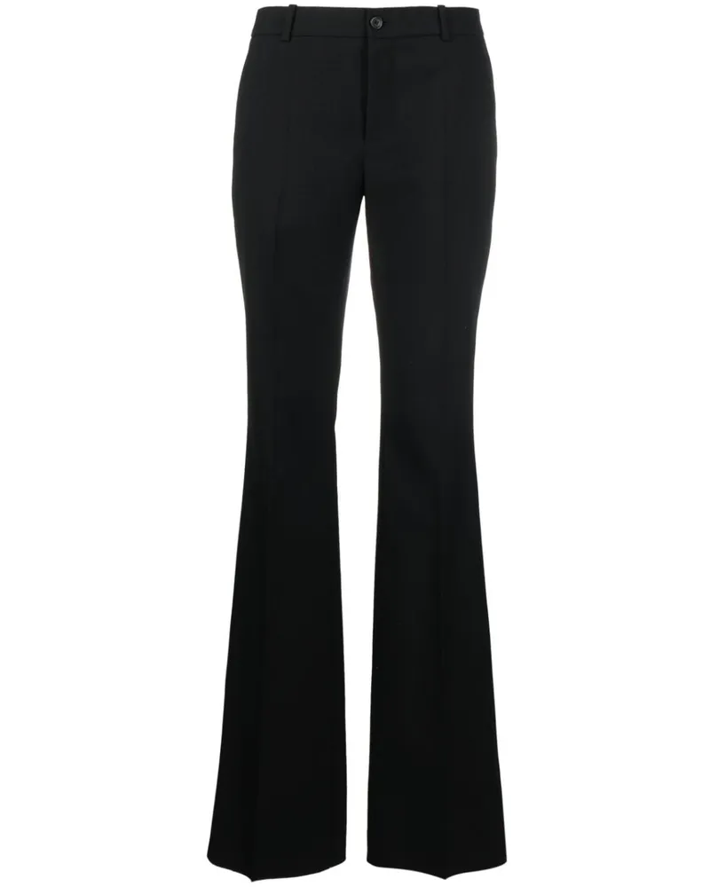 Saint Laurent Ausgestellte High-Waist-Hose - Schwarz Schwarz