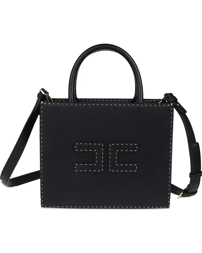 Elisabetta Franchi Schultertasche mit Logo - Schwarz Schwarz
