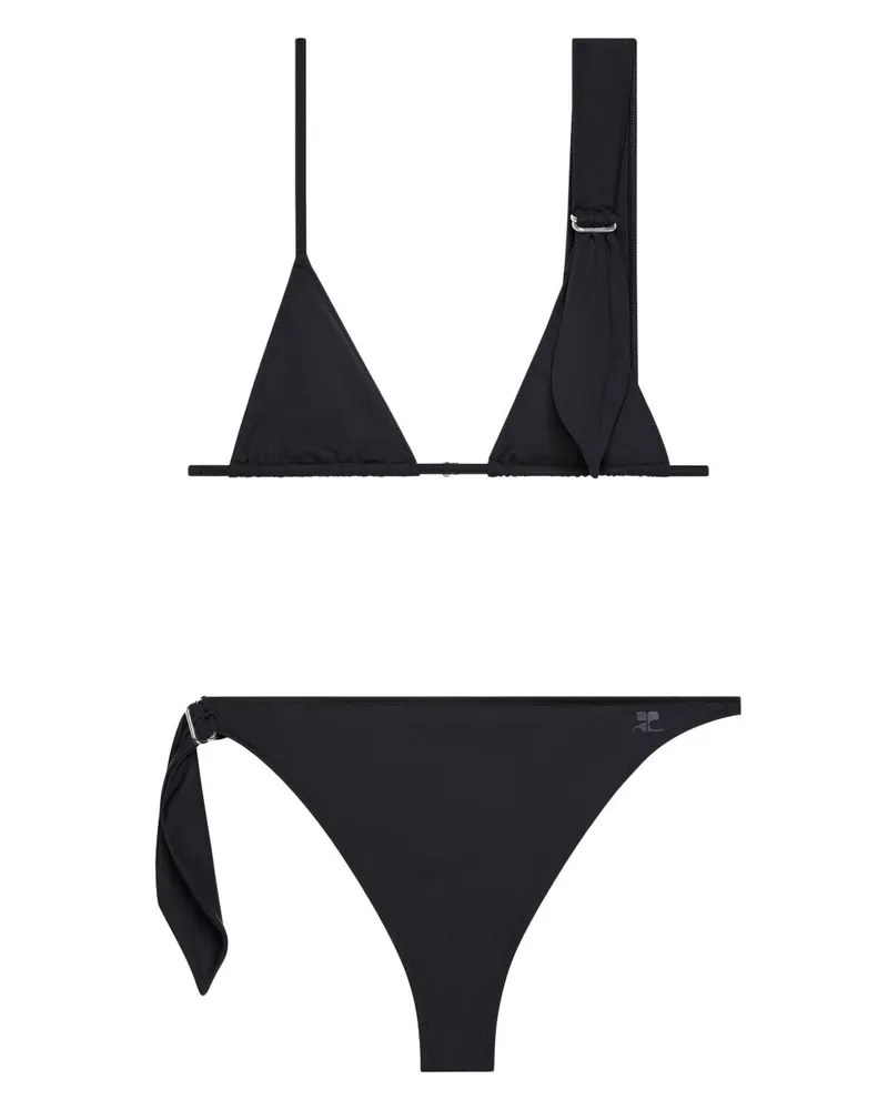 Courrèges Bikini mit Schaldetail - Schwarz Schwarz