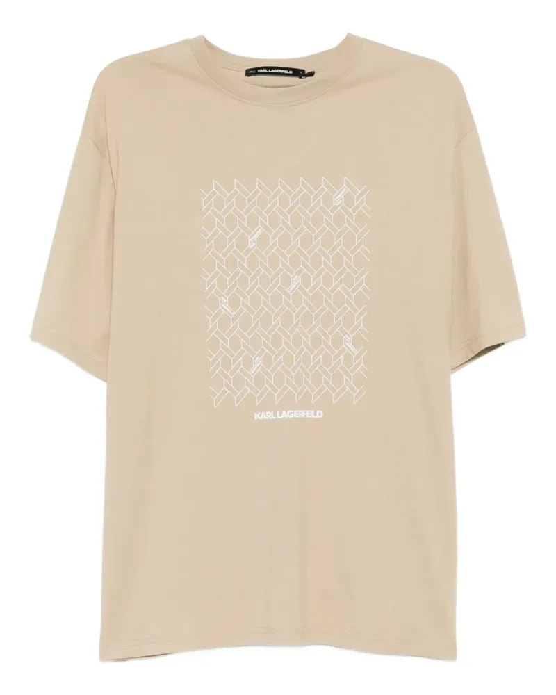 Karl Lagerfeld geometric-print crew-neck T-shirt - Nude Nude