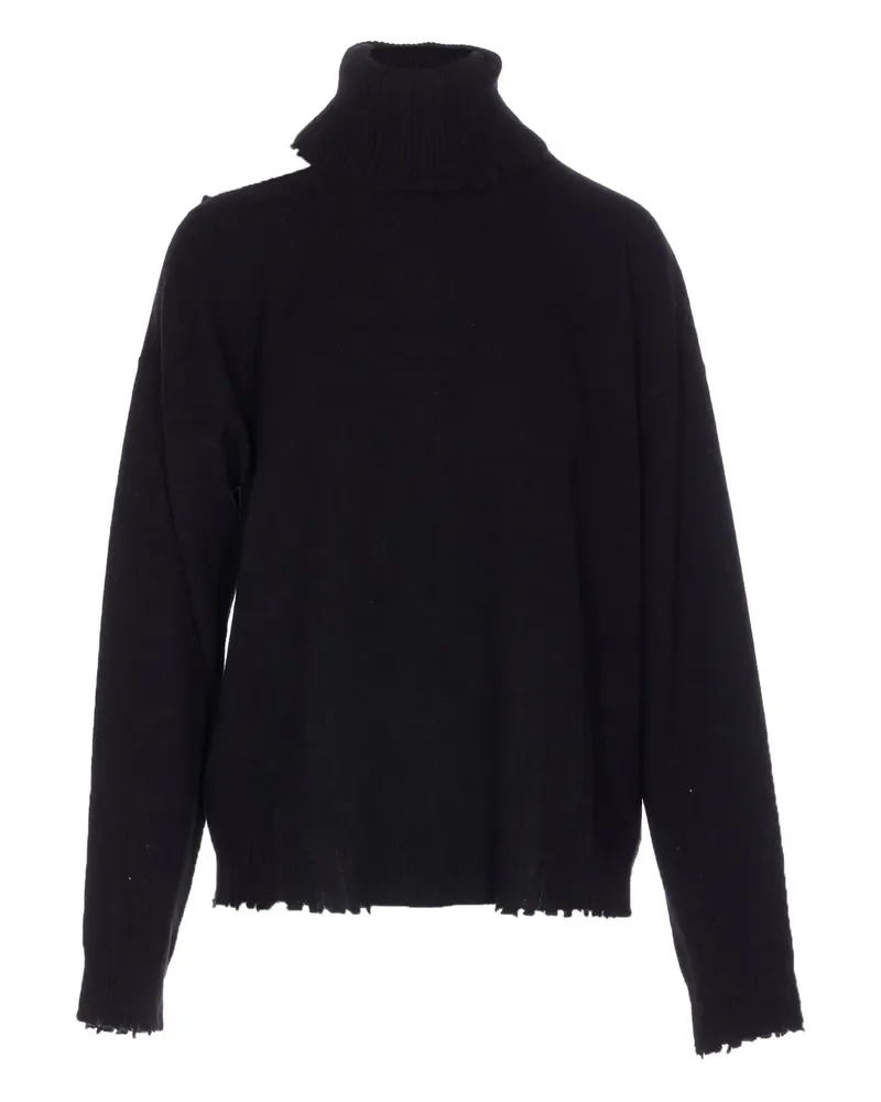 Uma Wang Distressed-Pullover mit Cut-Out - Schwarz Schwarz